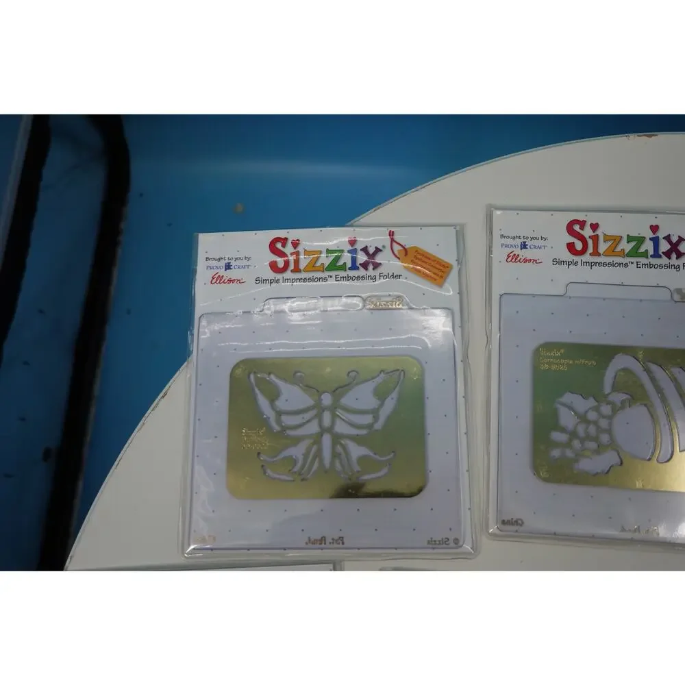 Lot of 11 Sizzix Simple Impressions Embossing Folder
